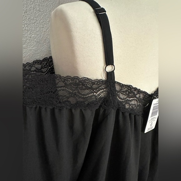 Torrid Elegant Women's Chiffon Black Off-Shoulder 3/4 Sleeve Lace Top Blouse, NW - Picture 11 of 13